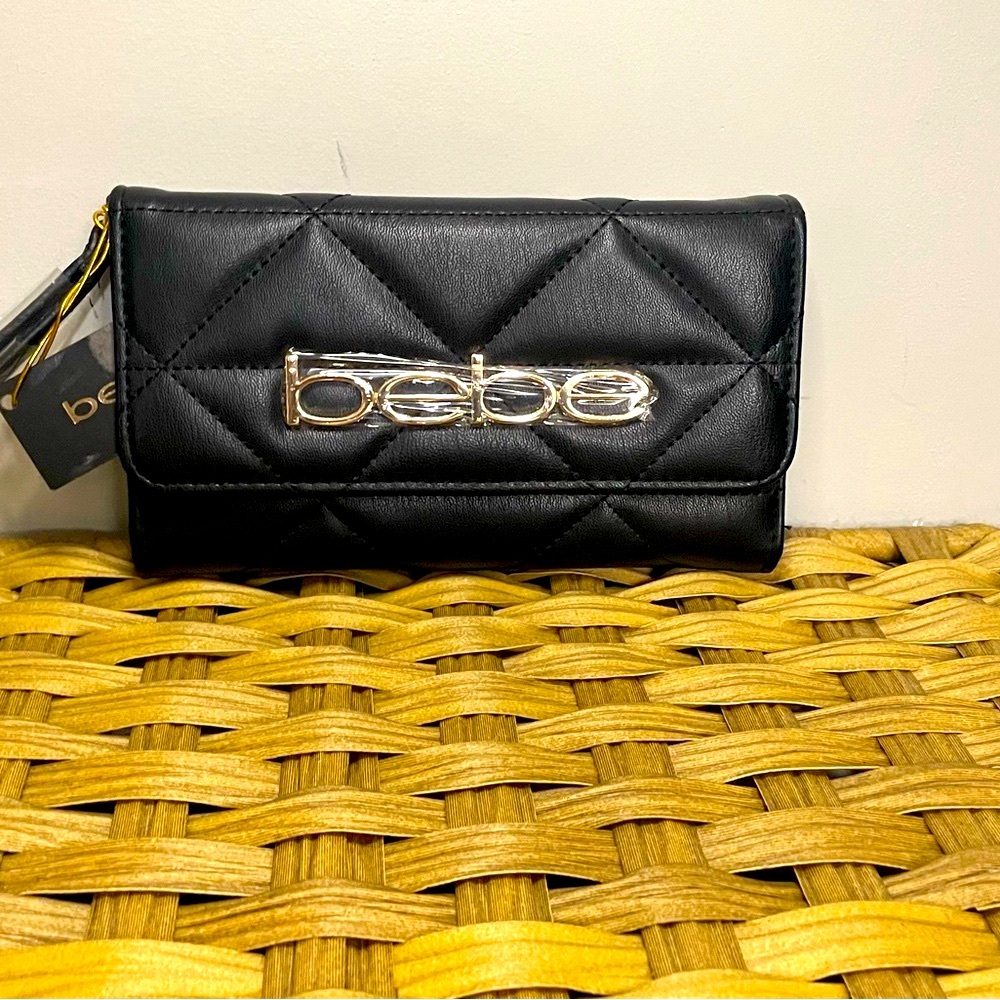 Bebe Black Quilted Women's Wallet - Picture 3 of 13